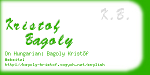 kristof bagoly business card